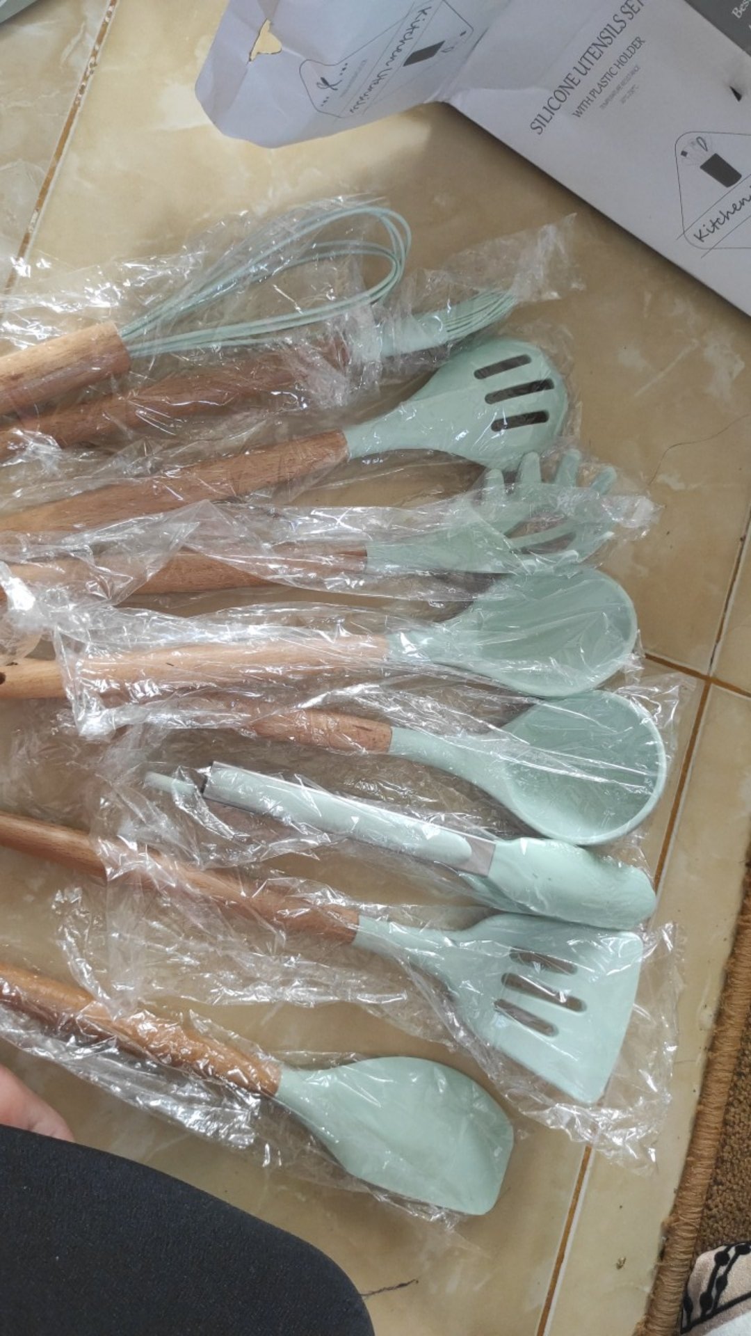 Glanyomi Set Spatula Sutil Alat Masak Dapur Cooking Tools Kitchen Utensils Silicon 9 Pcs - Blue