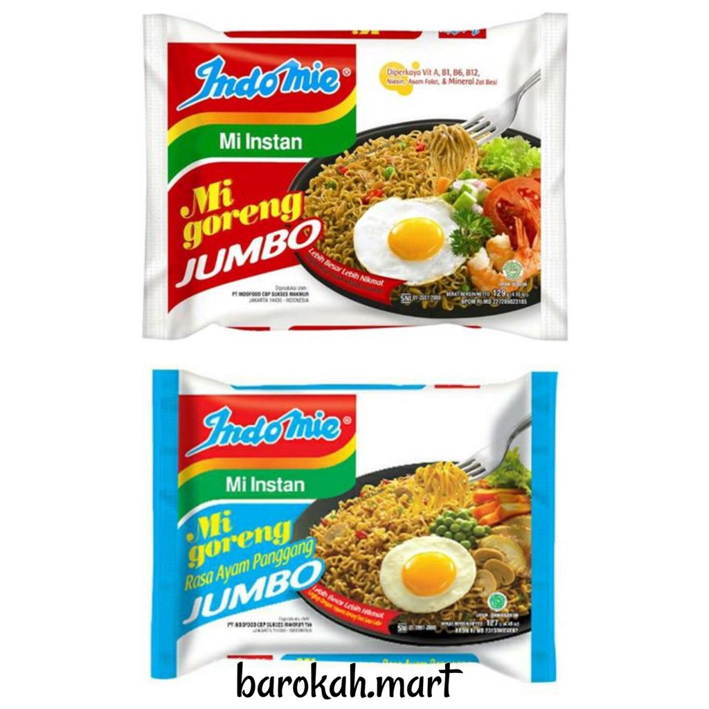 

Indomie Mie Instan Jumbo Goreng Spesial 129 gr atau Ayam Panggang 127 gr