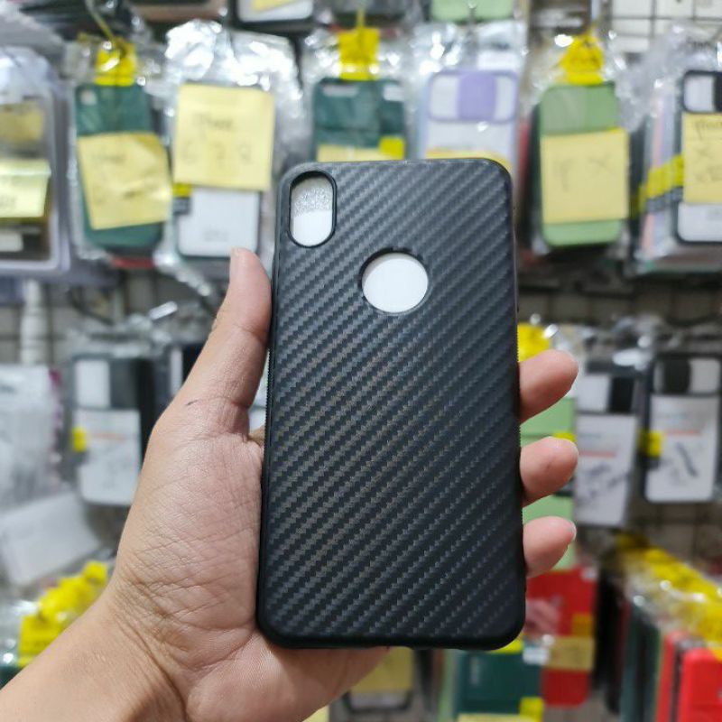 IPHONE X/XS/XR/XS MAX CASE SOFTCASE FULL MAX CARBON, SLIM FIT CASE CARBON FULL SILIKON HITAM KARBON CASING COVER