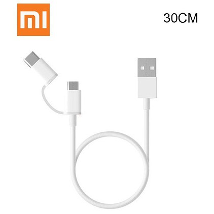 Data Cable Micro Type-C 30CM XIAOMI 2in1 Data Cable Micro USB and USB Type-C 30CM