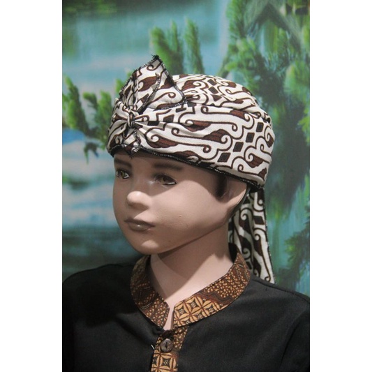 blangkon tradisional sunda jawa batik anak dewasa atas tutup (putih)