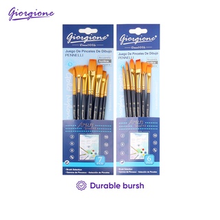 Giorgione Paint Brush Set Kuas Lukis 3/4/5/6/7/10 Pcs Nylon