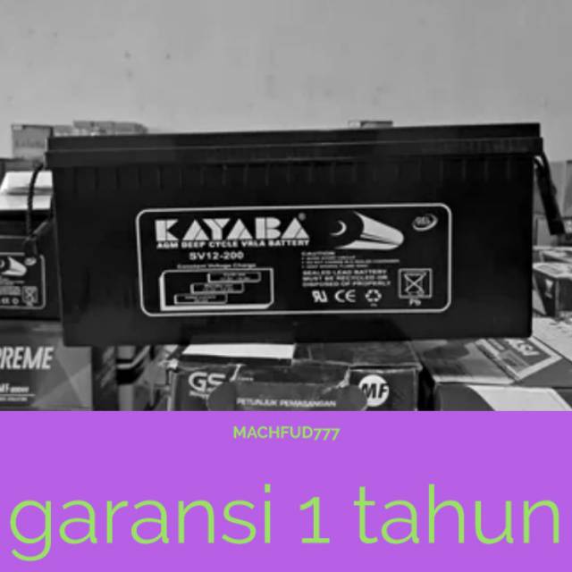 Battery 200ah kayaba deep cycle gell VRLA