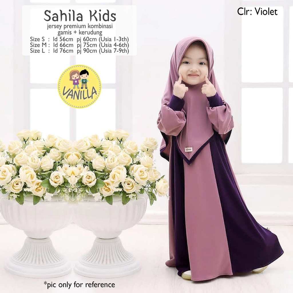 Gamis Anak Set Jilbab Modern Terbaru 2021 Baju Muslim Anak SAHILA Fashion