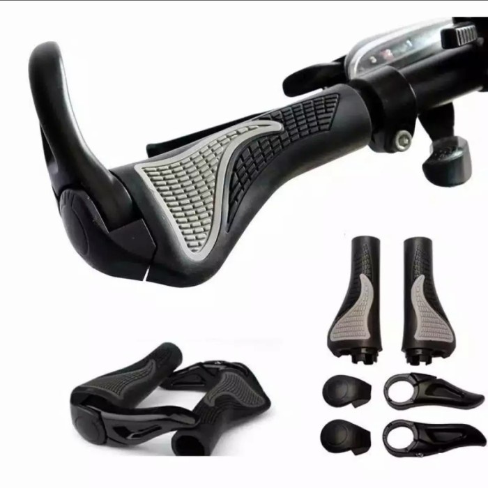 Hand grip tanduk sepeda mtb lipat ergonomic gagang handlebar rubber