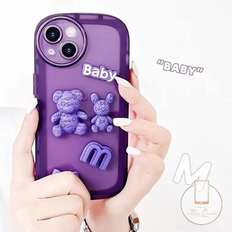 Casing VIVO Y15s Y12 Y21S Y35 Y22 Y12i Y20 Y11 Y15A Y16 Y21 2021 Y33S Y91C Y21A Y91 Y1s Y17 Y33T Y20 Y21S Y1s Y21T Y20S Y21T Y1s Y21T Y1s Motif Beruang 3D