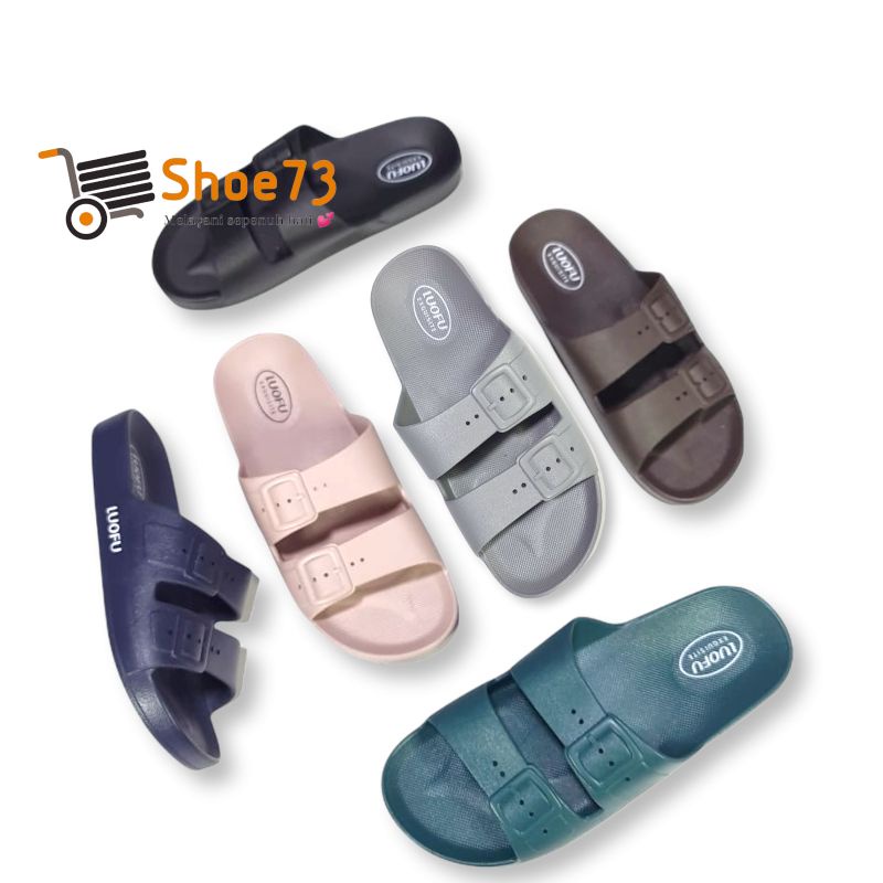 LUOFU F 2319 B2WE SIZE 36-40 ORIGINAL l Sandal Selop ban 2 jelly wanita l Sendal kokop cewek impor