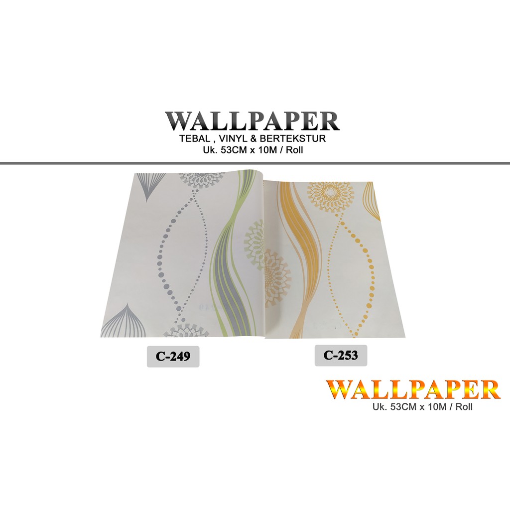 Wallpaper Dinding Vinyl Bertekstur, Timbul dan Tebal