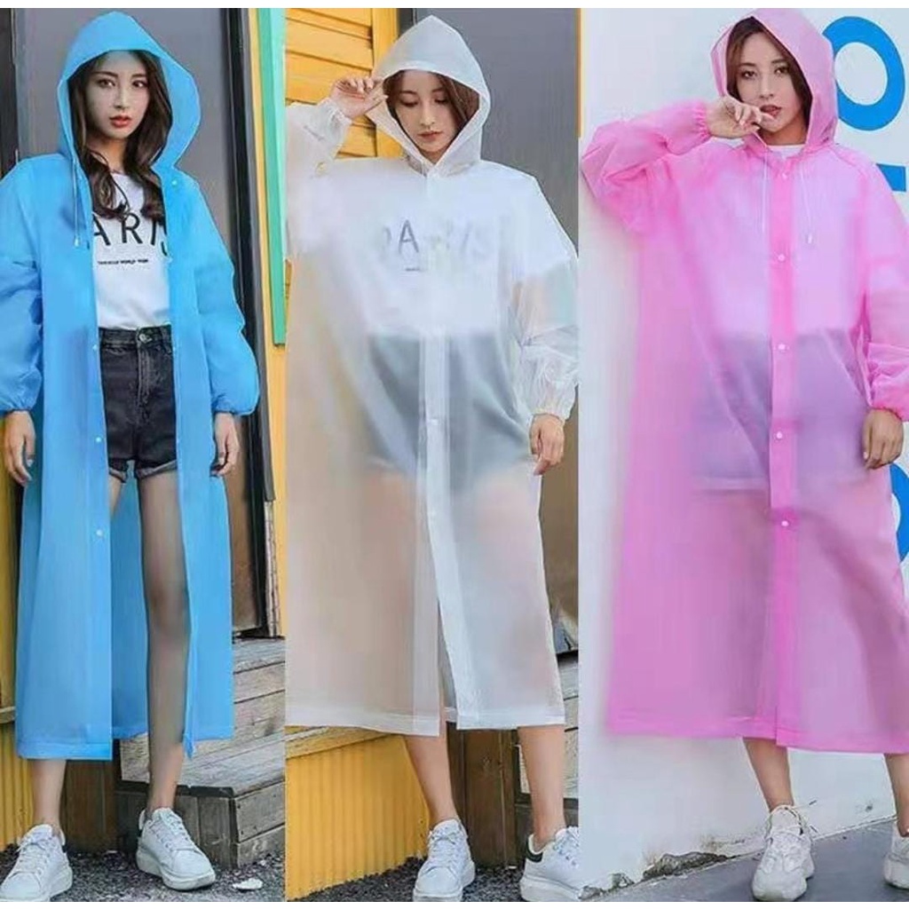 BELLA - JAS HUJAN HOODIE TERUSAN EVA PONCO DRESS RAINCOAT LENGAN PANJANG MODEL JUBAH