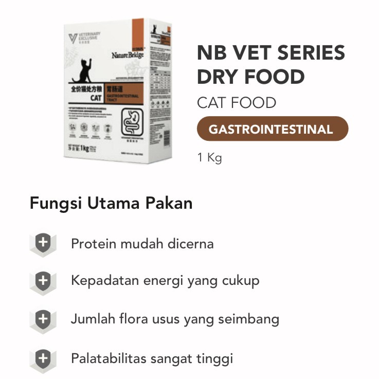 Nature Bridge Gastrointestinal Cat 1kg NB Vet Gastro Cat Dry