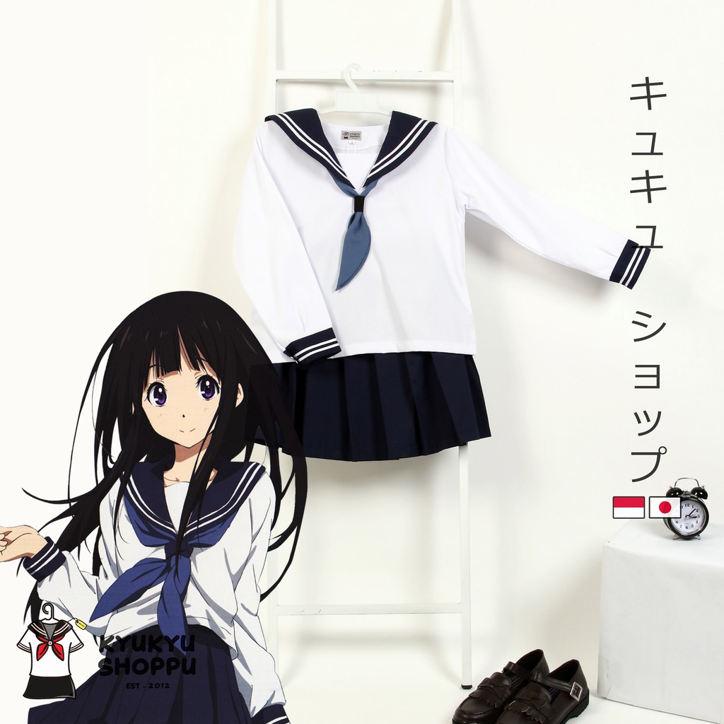 Chitanda Eru - Hyouka By KYUKYU (Ky005c) costume High Quality cosplay  japan korean Seragam Jepang