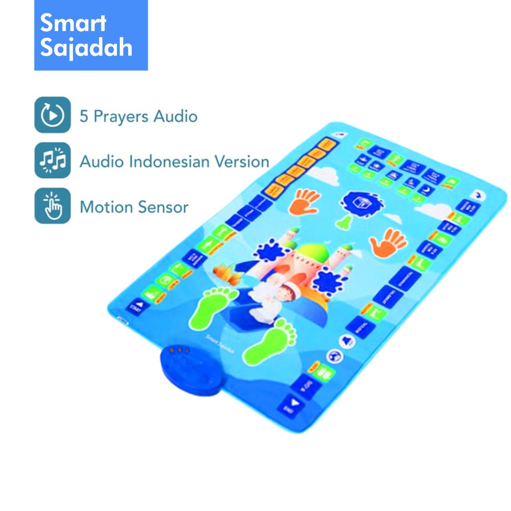 PROMO BRO1301 Smart Sajadah Peralatan Sholat Solat Pintar Perlengkapan Shalat Mainan Anak Edukasi-BLUE