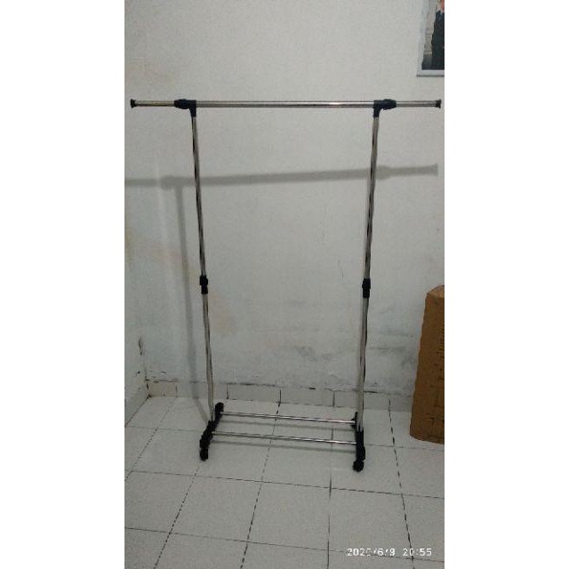 SHENAR RAK GANTUNGAN BAJU SERBAGUNA PORTABLE / STAND HANGER BAJU TOPI TAS /JEMURAN GANTUNG / SINGLE STAND HANGER