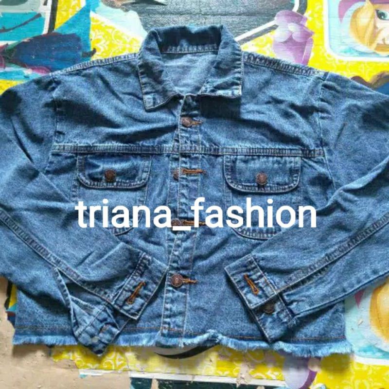 JAKET JEANS CROP DENIM JINS JAKET WANITA RAWIS CEWE CEWEK JAKET MURAH KOREAN STYLE GIRLS BISA COD