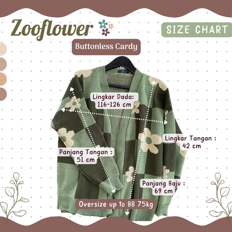 Zooflower Cardy Buttonless Oversize • Cardigan premium