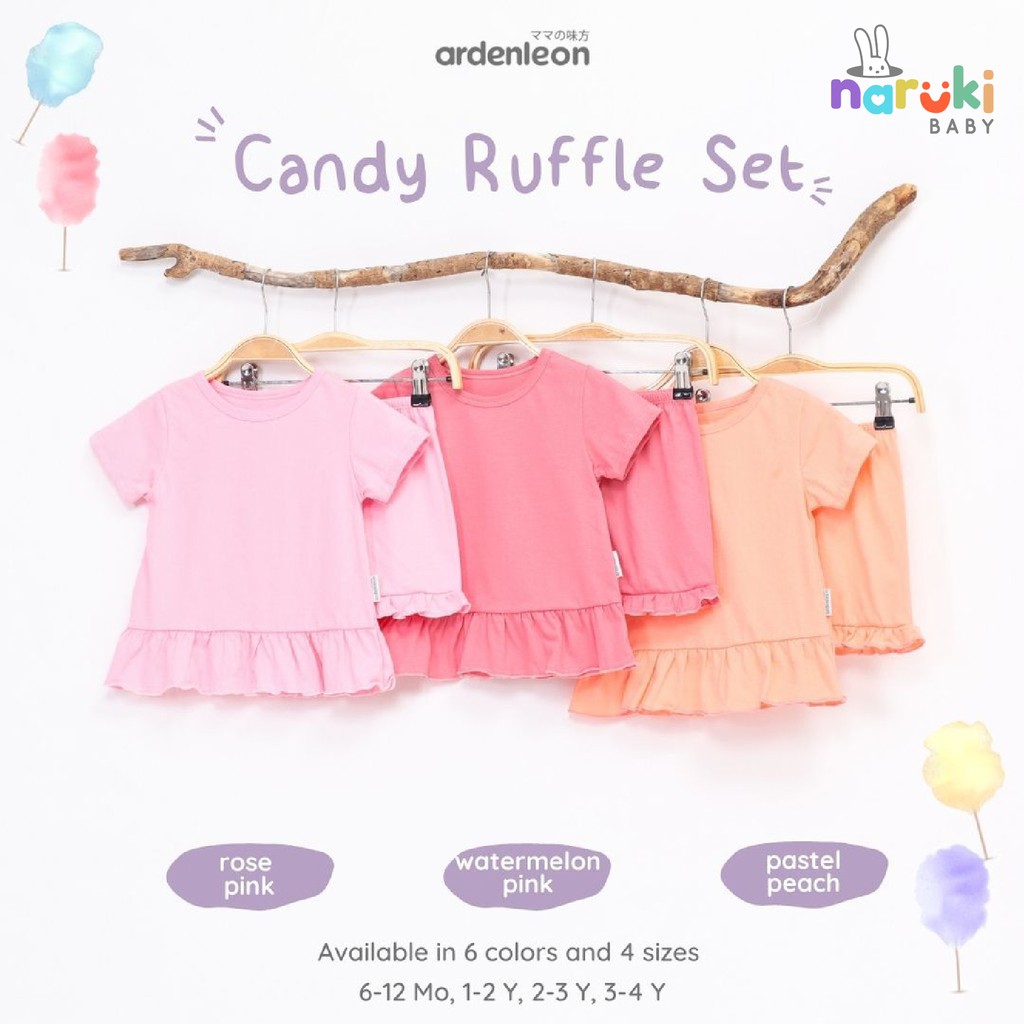 Ardenleon Candy Ruffle Set Girl Arden Leon Baju Setelan Anak Perempuan