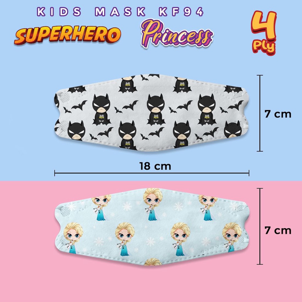 Masker KF94 Anak Marvel and Princess Edition isi 10pcs