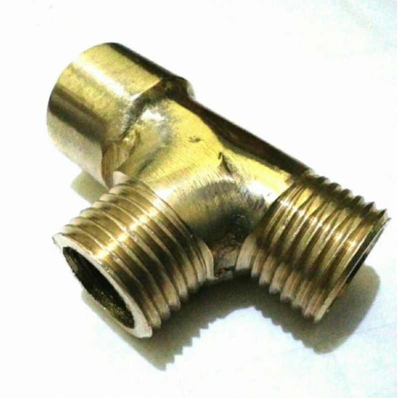 Tee shower kuningan 1/2" inch/T kuning/T Shower 1/2"in