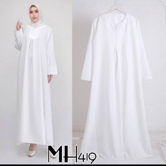 GAMIS BAJU MUSLIM PUTIH POLOS SIMPEL