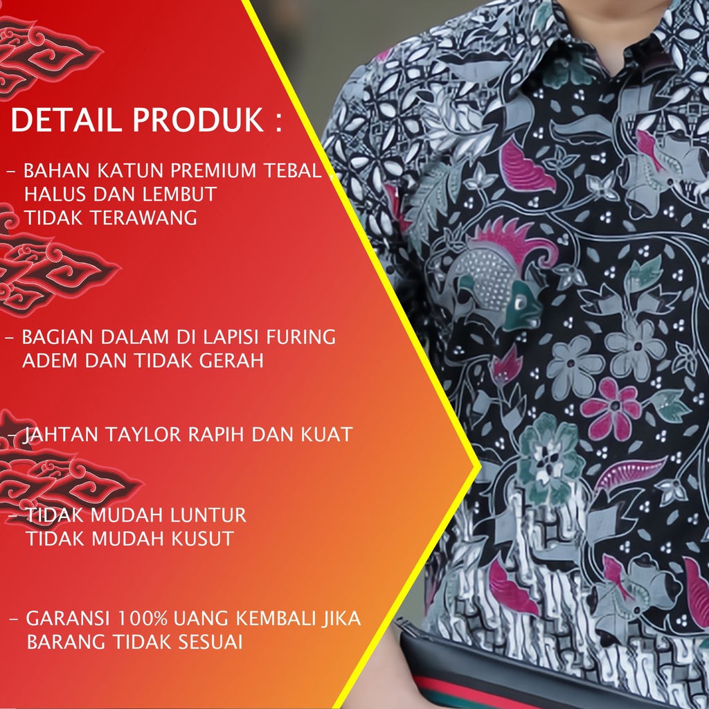 TERLARIS.!! BAJU BATIK PRIA LENGAN PENDEK KEMEJA BATIK PRIA KEREN MODERN BATIK COWOK KEKINIAN PD 020