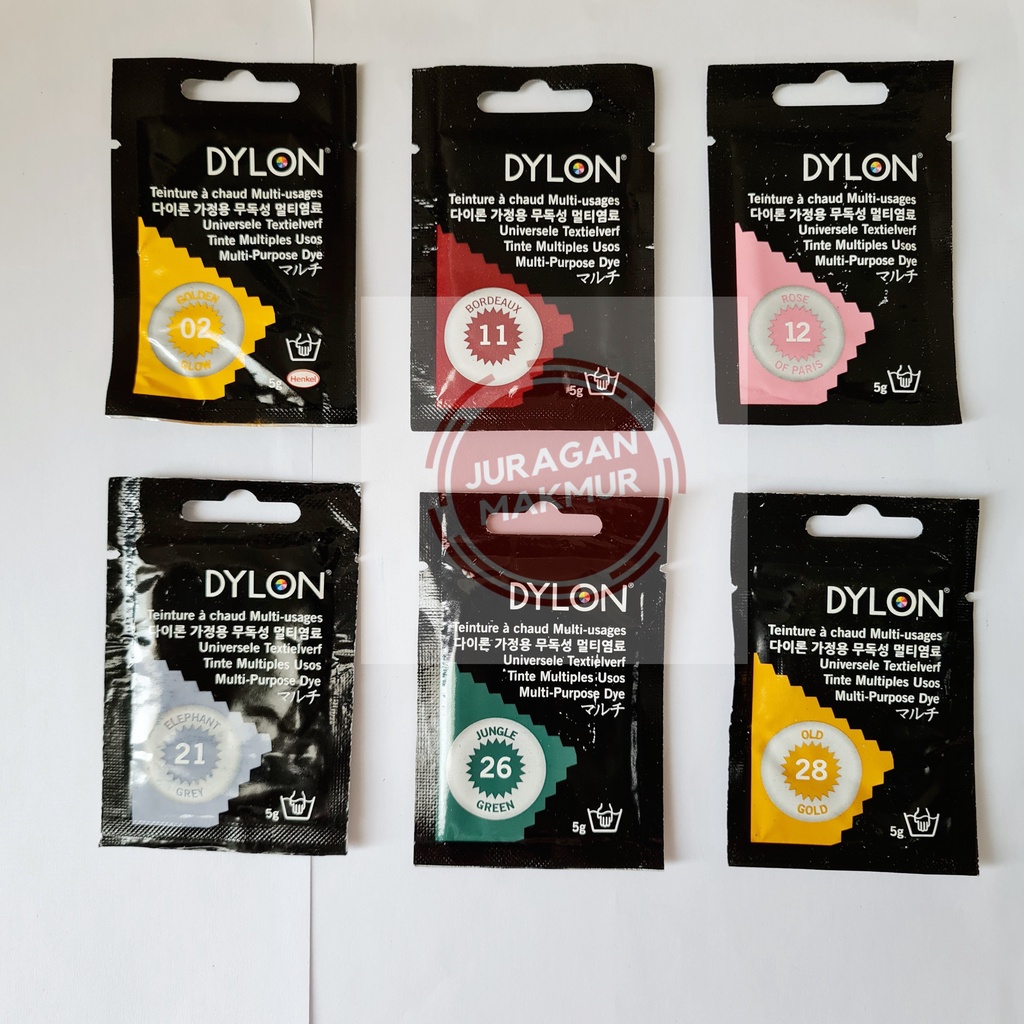 Dylon Pewarna Tekstil / Dypro Pewarna Tekstil / Pewarna Pakaian Bungkus Sachet / Pewarna Baju Dylon 