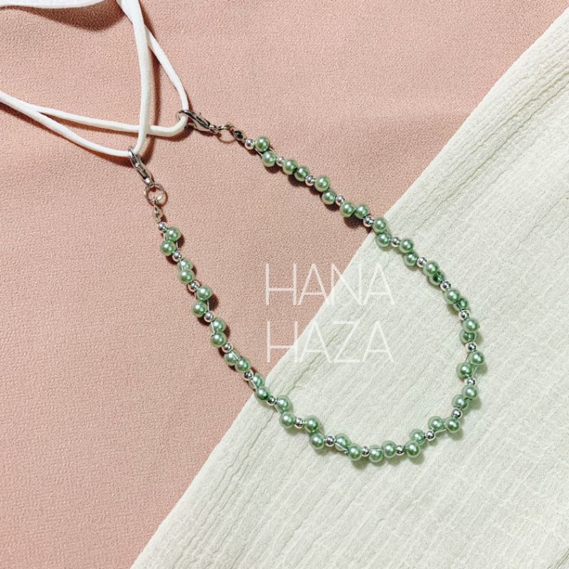 Konektor Masker Hijab Mutiara Part 1 Tali Masker Kalung Masker Strap Masker Gantungan Masker Kalung Masker Hijab 2in1 Strap Masker Elastis Tali Boba Tali Ulir Tali Padi Kalung Strap Masker Hijab Strap Masker HijabTali Korea Konektor Headloop-Jade