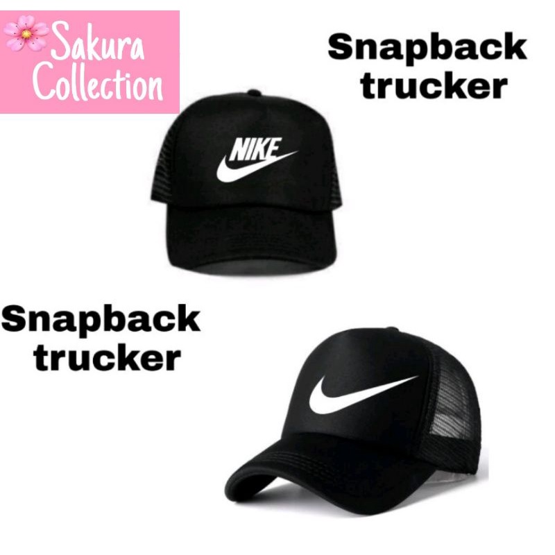 Topi Snapback NIKE topi Distro trucker jaring hitam original baseball / Sport pria