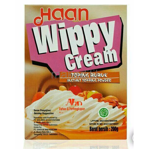 

Haan Wippy Cream / Whipping Cream Bubuk / Whip Cream Merk Haan