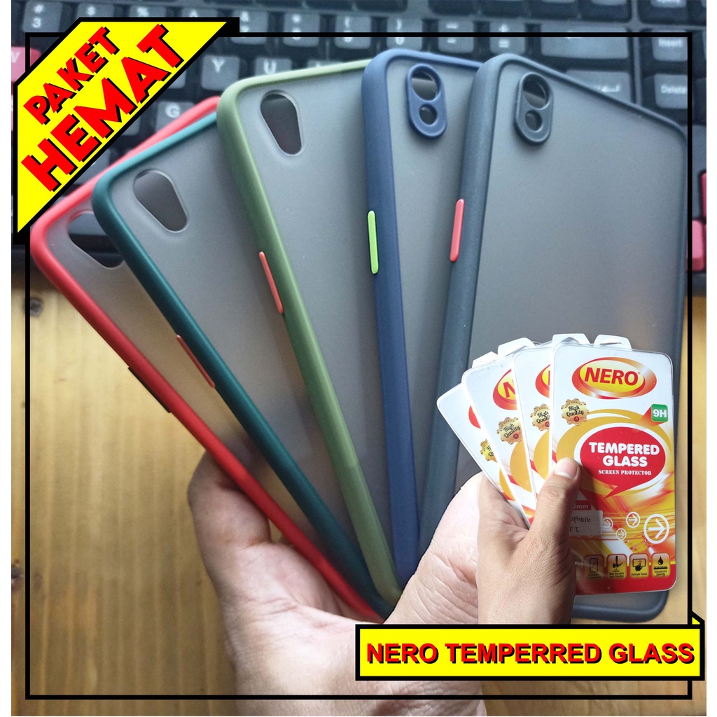 (PAKET HEMAT) Case Fuze Dove + Temperred Glass OPPO F11/F11 PRO/A5 2020/A9 2020/A37/NEO 9 Hardcase / Matte Colour / Case Candy