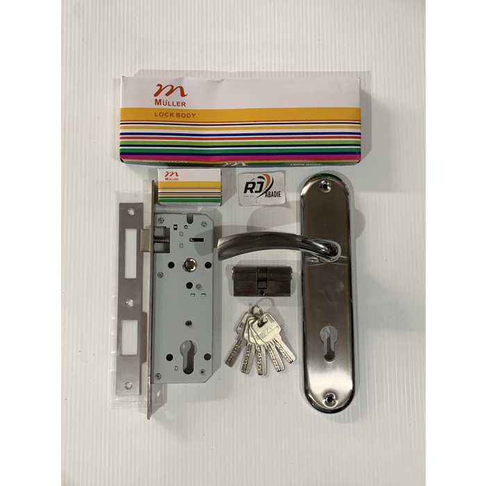 Handle / Gagang Kunci Pintu Set Besar Stainless Muller 86269 Sn/Cp