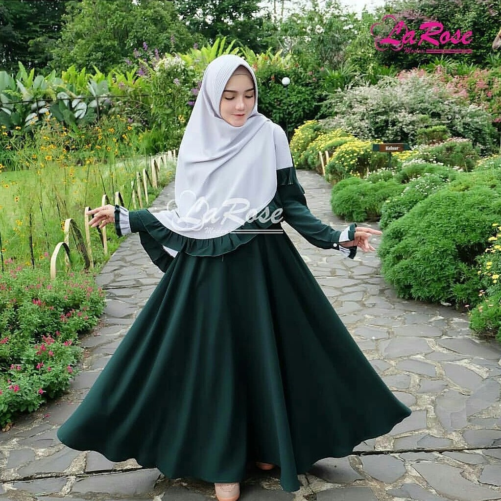 Dress Muslim Wanita  Larose syari murah