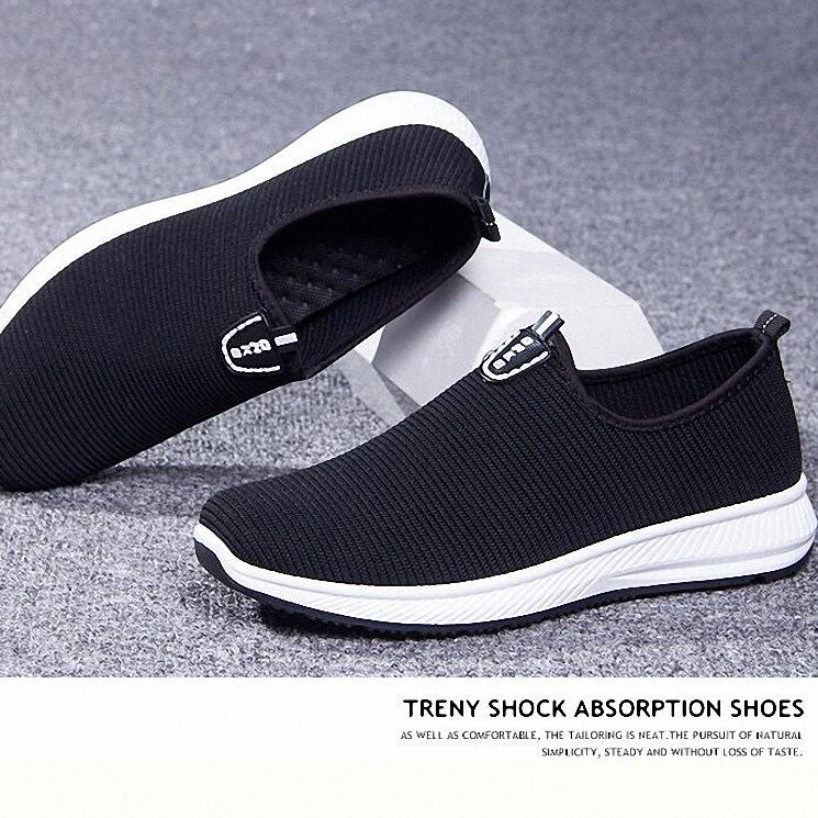 Leedoo Sepatu Pria Casual Slip On Shoes Tanpa Tali Hitam MC601