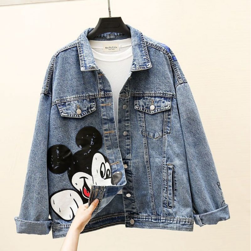 JACKET WANITA MICKEY MOUSE / JAKET DENIM JEANS WANITA MICKEY MOUSE