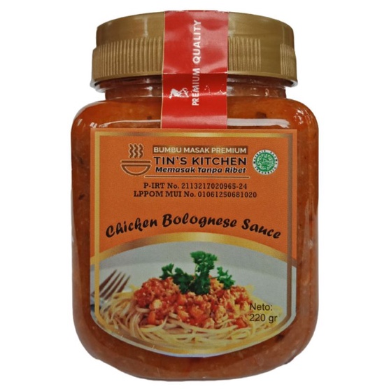 

CHICKEN BOLOGNESE SAUCE TIN'S KITCHEN / BUMBU MASAK / BUMBU SIAP PAKAI / BUMBU SIAP SAJI / TANPA PENGAWET DAN TANPA MSG