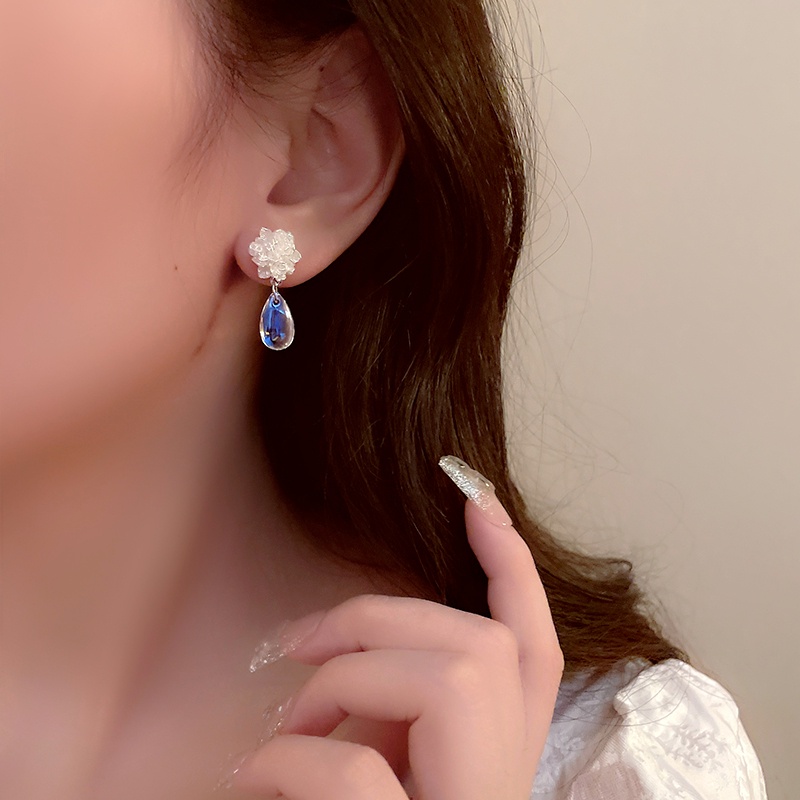 Anting Tusuk silver s925 Desain Bunga Hias zircon Untuk Wanita