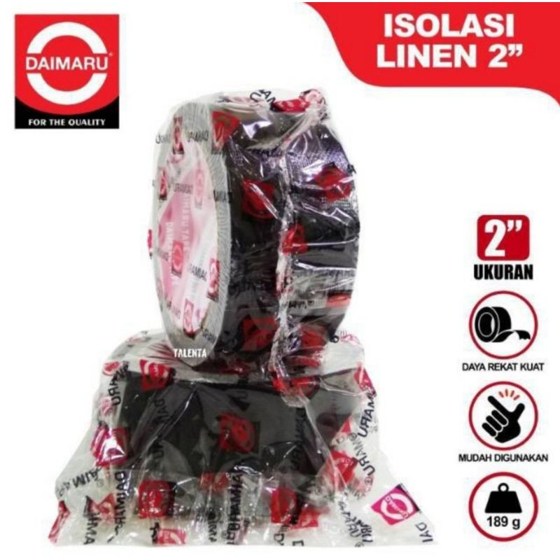 

Lakban Kain / Cloth Tape Daimaru 48mm / Hitam / (1roll)