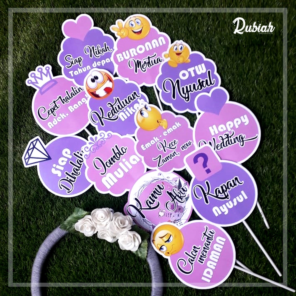 Custom Photo Props / Property Party / Aksesoris Photobooth Flower Pink