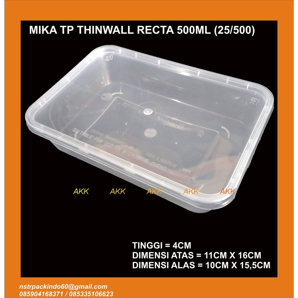 Jual Thinwall Tp Recta Ml Kotak Kue Thinwall Box Pcs