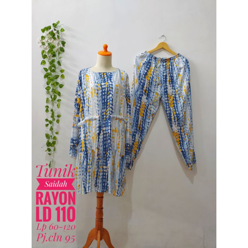 TUNIK SAIDAH ATASAN SETELAN KATUN RAYON VISCOSE ROTTARY PREMIUM BABYDOLL BAJU TIDUR