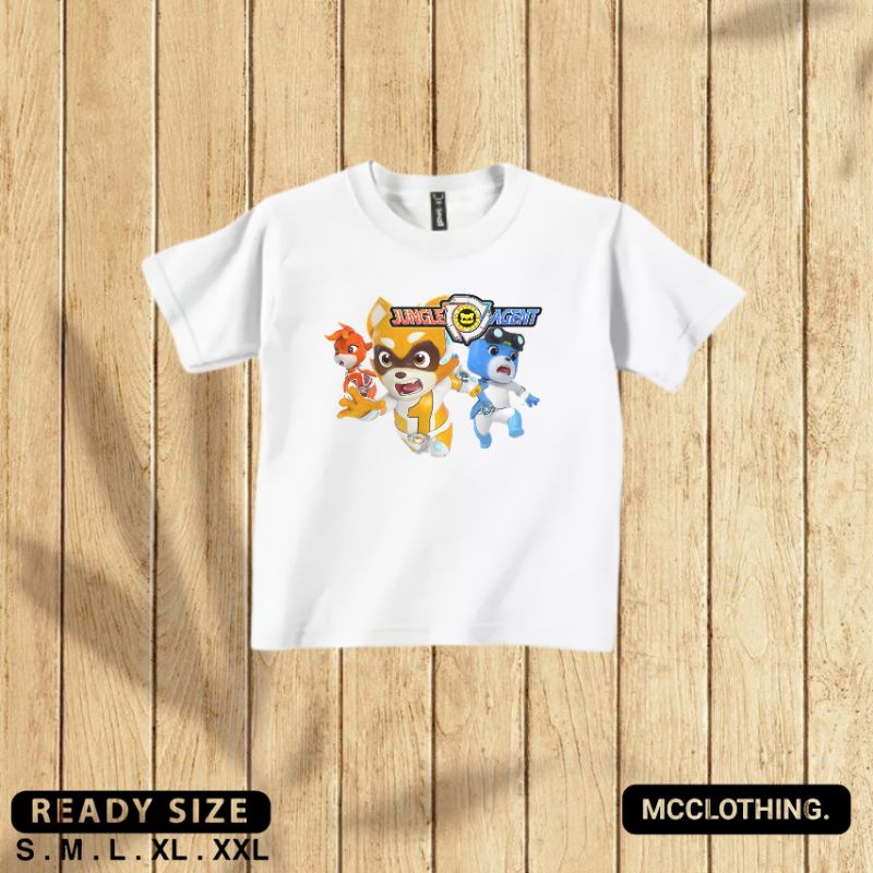 Kaos/Baju Anak Jungle Agent Unisex/Kaos Jungle Agent Anak Laki-laki/Atasan Kaos Anak Gambar Jungle A