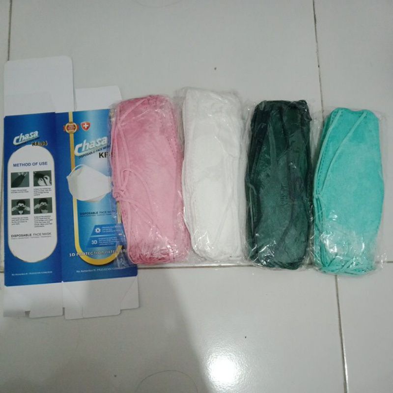 READY MASKER KF KF94 HEADLOOP HIJAB CAREION CARE ION TALI PANJANG SILANG WARNA HITAM PUTIH ABU GREY ISI 10 LBR PER PACK