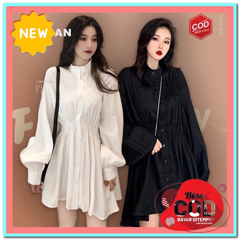 Dress Wanita Korean Style Dress Korea Vintage Suere Korean Outfit Ui719 Fwg - Dress Rainsa Dress New