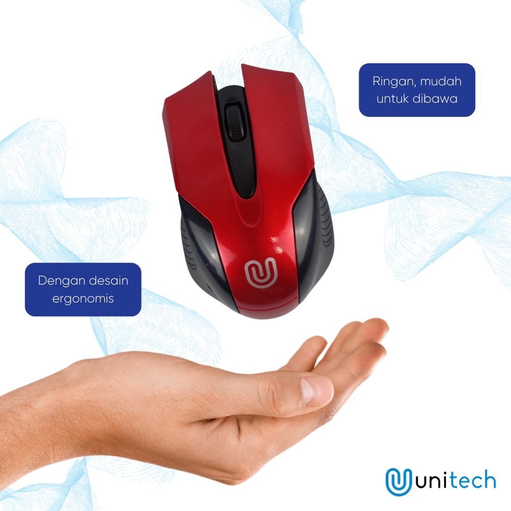 Mouse Unitech Wireless A40 Series 2.4GHz For Laptop PC Up to 1200DPI