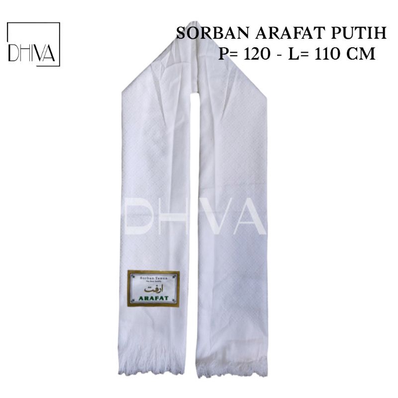 Sorban Haji Arafat Putih Polos Tebal Panjang Kualitas Super