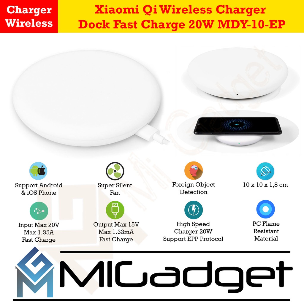 Qi Wireless Charger Dock Fast Charge 20W MDY-10-EP