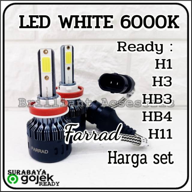Lampu Mobil LED Putih 6000K - FARAD - H3 / HB4