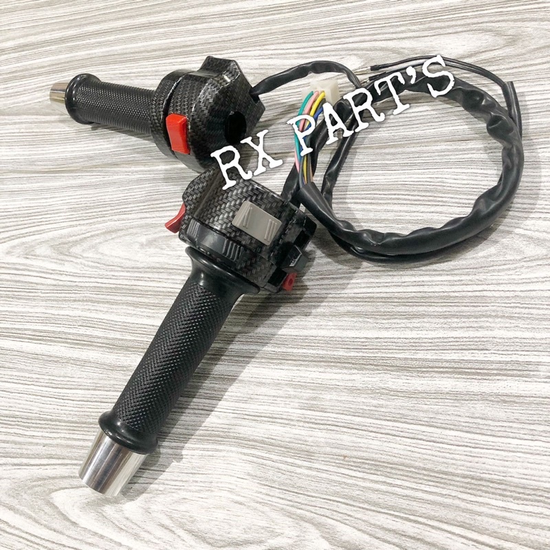 SATU SET SAKLAR KANAN KIRI CARBON / CARBON YAMAHA RX KING / RX KING NEW - VIXION OLD / LAMA - SCORPI