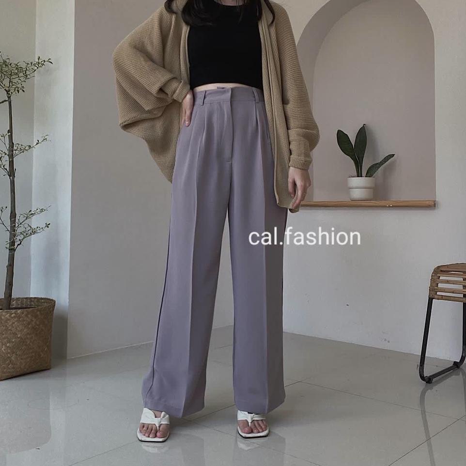 ◙ Bisa Loose Pants 118 by cal.fashion Bahan Polyester Warna Black Cappucino Grey Dark Grey Cimahi Ti