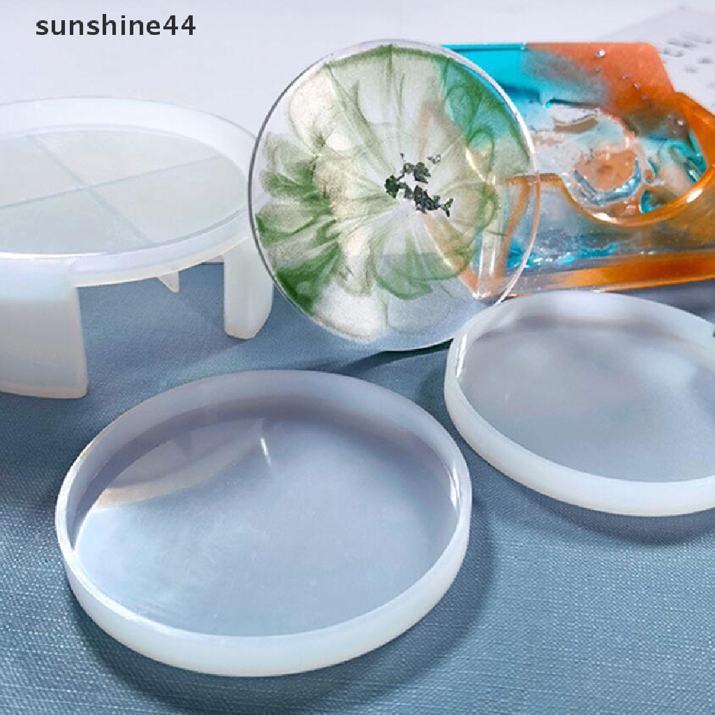 Sunshine 5Pcs Cetakan Tatakan Gelas Bahan Silikon Epoxy Resin DIY