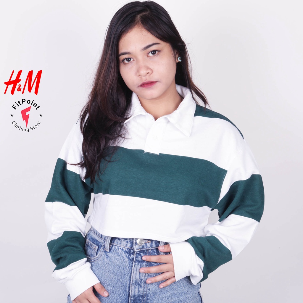 Rugby Cropped Sweatshirt / Atasan wanita